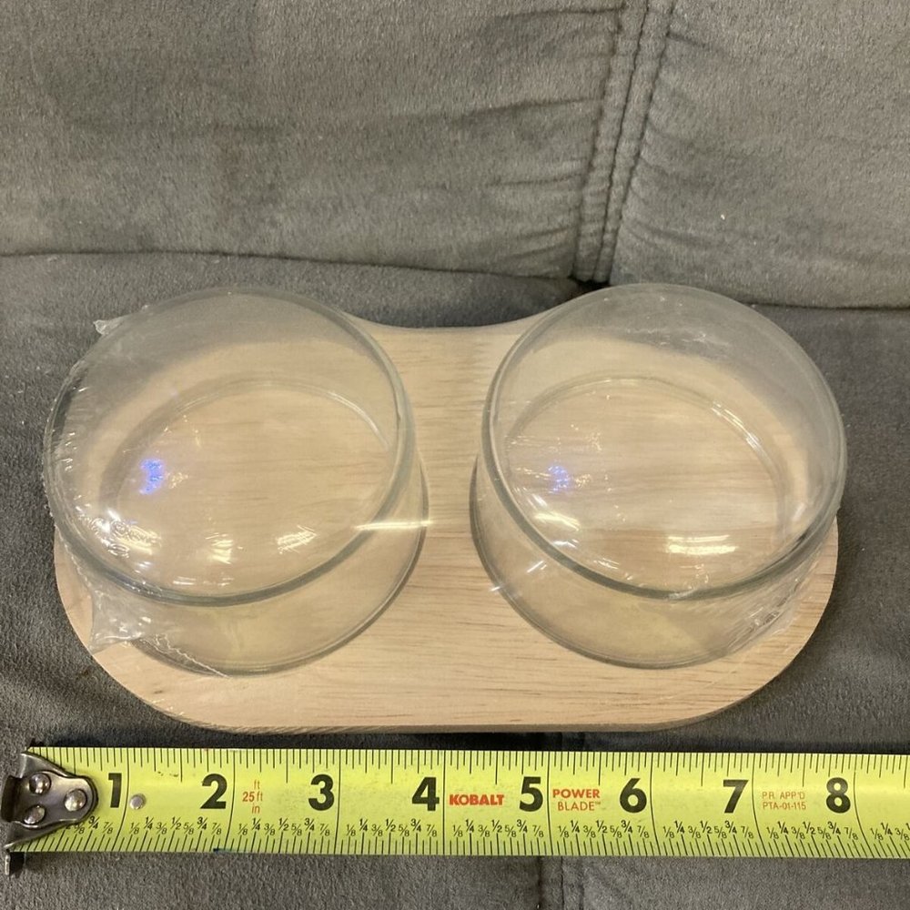 Target Bullseye Cloche Board Tray with 2 Glass Dome Lid Food Safe Display